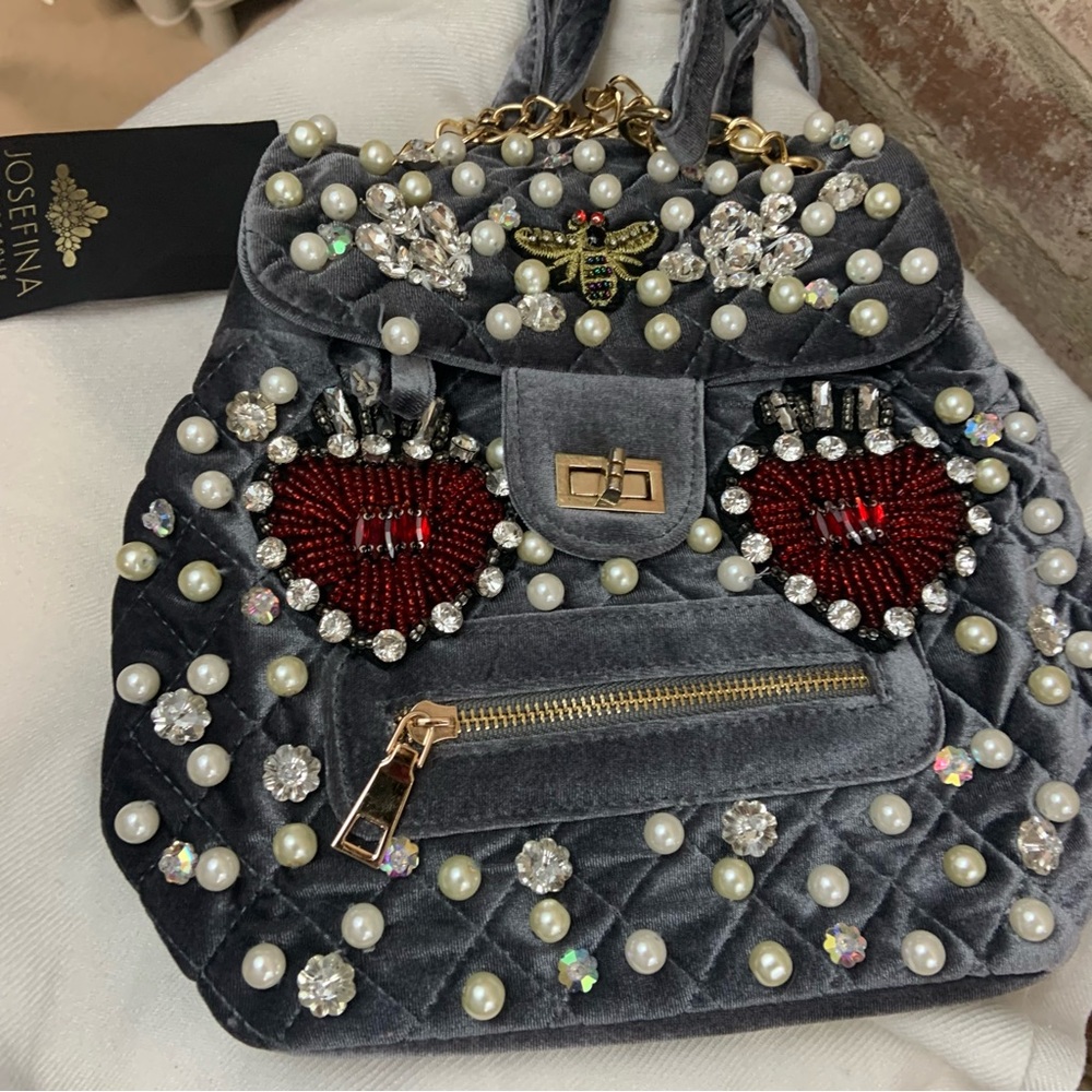 Josefino vero solis velvet bling backpack NWT
